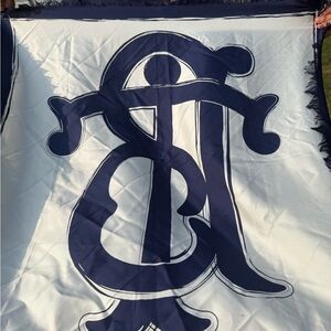 Navy and White Logo Scarf